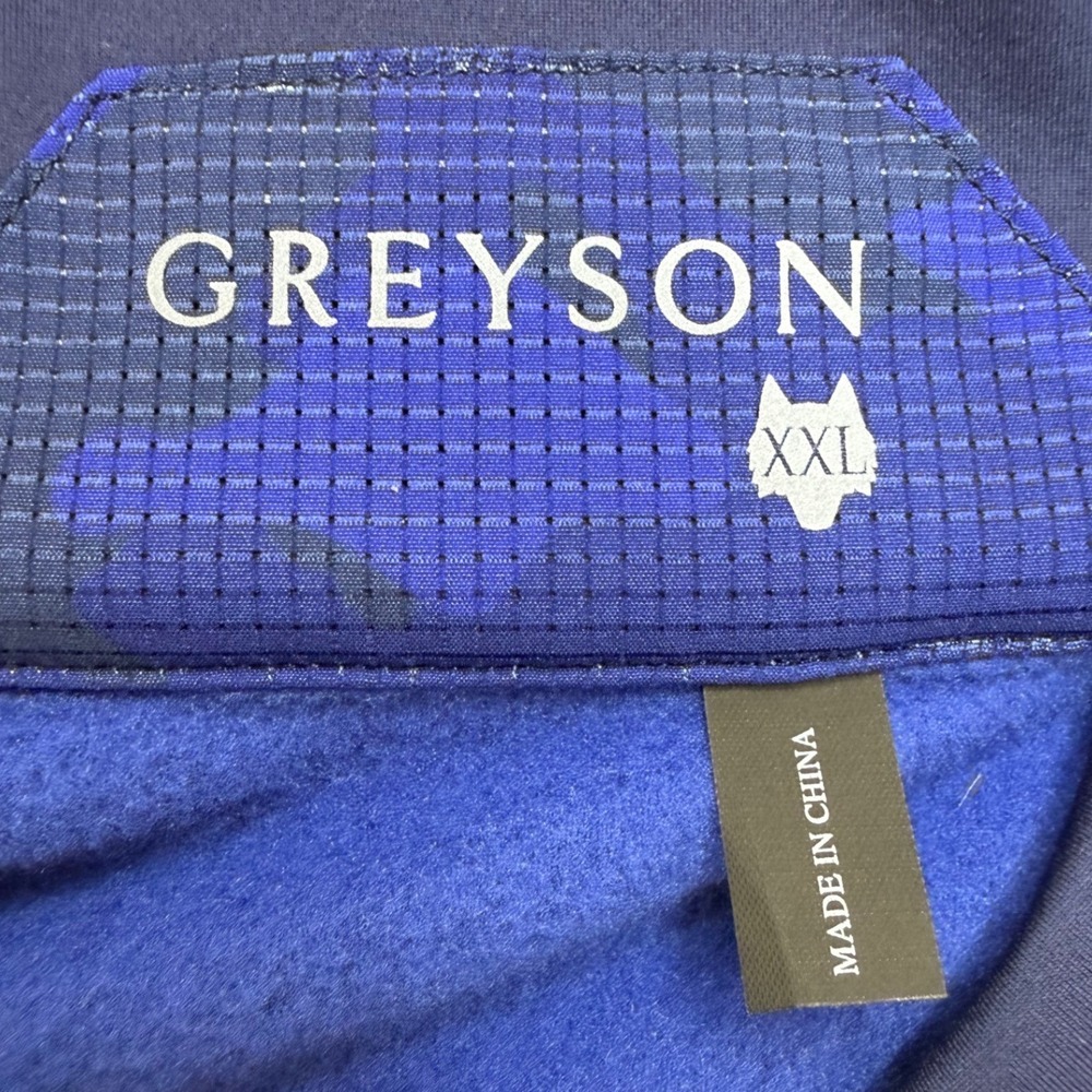 Greyson Clothiers XXL Royal Blue Fleece Full Zip Vest Frederica Golf Wolf Logo - Picture 5 of 7